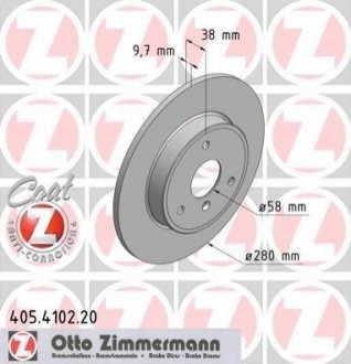 405.4102.20 ZIMMERMANN Диск гальмівний