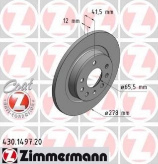 430.1497.20 ZIMMERMANN Диск гальмівний