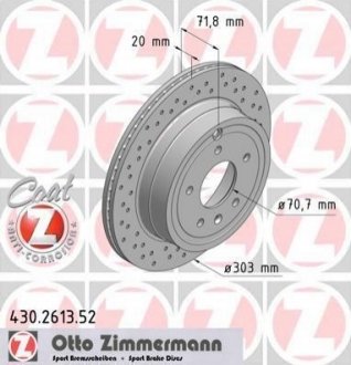 430.2613.52 ZIMMERMANN Диск гальмівний