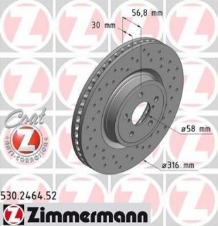 530.2464.52 ZIMMERMANN Диск гальмівний