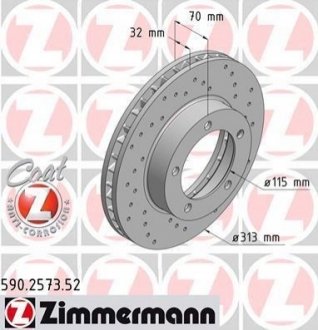 590.2573.52 ZIMMERMANN Диск гальмівний