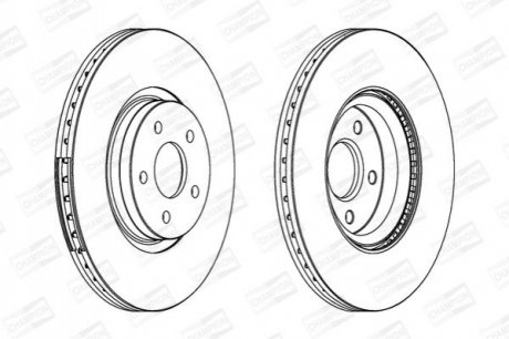 562434CH1 CHAMPION Диск тормозной передний (цена за 1шт.) Ford C-Max (07-)/Volvo S40 II, V40 (56243