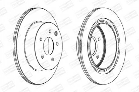 562280CH CHAMPION Диск тормозной задний (ціна за 2шт.) Nissan X-Trail, Renault Koleos (562280CH) C