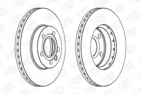 562043CH CHAMPION Диск тормозной передний (ціна за 2шт.) Ford Galaxy (95-)/VW Sharan (95-) (562043