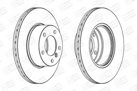 562035CH CHAMPION Диск тормозной передний (цена за 2шт.) BMW Series 5 (E39) (96-) (562035CH) CHAMP