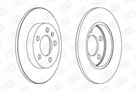 562177CH CHAMPION Диск тормозной задний (цена за 2шт.) AUDI A3 Quattro (00-), SKODA Octavia (98-)