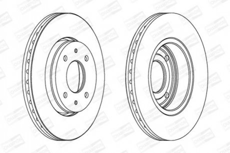 562088CH CHAMPION Диск тормозной передний (цена за 2шт.) Volvo S40/V40 (98-) (562088CH) CHAMPION