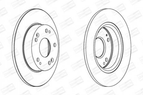 562544CH CHAMPION Диск тормозной задний (ціна за 2шт.) Honda Civic VII (562544CH) CHAMPION