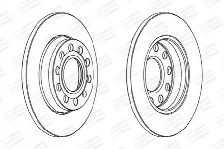 562191CH CHAMPION Диск тормозной задний (ціна за 2шт.) Audi A4 1.9 Tdi (562191CH) CHAMPION