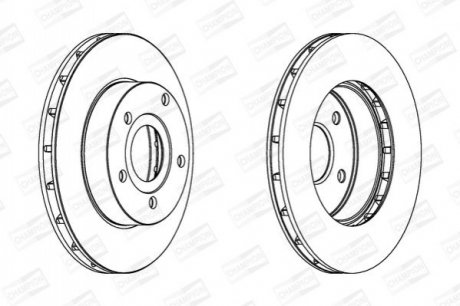 562147CH CHAMPION Диск тормозной передний (ціна за 2шт.) Jeep Grand Cherokee (99-) (562147CH) CHAM