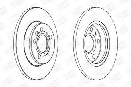 562081CH CHAMPION Диск тормозной задний (ціна за 2шт.) VW Transporter/Caravelle (T4) (96-) (562081