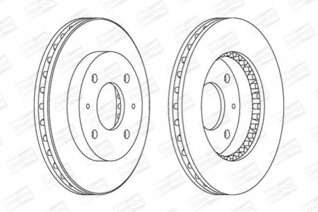 561926CH CHAMPION Диск тормозной передний (ціна за 2шт.) Volvo S40, V40/Mitsubishi Carisma, Galant