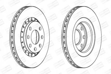 561488CH CHAMPION Диск гальмівний передній (кратно 2) Opel Astra F, Vectra A, Vectra B (561488CH) CHAMPION