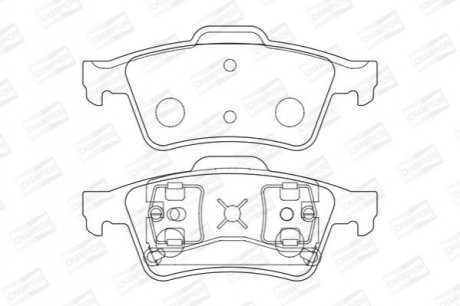 573018CH CHAMPION Колодки тормозные дисковые задні RENAULT Espace IV, Laguna II, Velsatis NISSAN