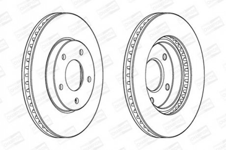 562820CH CHAMPION Диск тормозной передний (ціна за 2шт.) Mitsubishi Lancer, Space Runner (562820CH