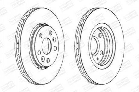 562730CH CHAMPION Диск тормозной передний (цена за 2шт.) Renault Kangoo (08-), MB Citan (562730CH)