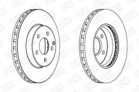 562212CH CHAMPION Диск тормозной передний (цена за 2шт.) MB E Class (W211, S211) (562212CH) CHAMPI