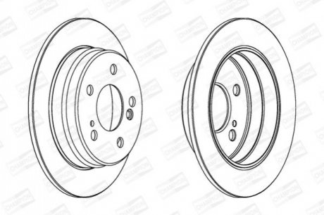 561333CH CHAMPION Диск тормозной задний (ціна за 2шт.) MB (W201, W124) (561333CH) CHAMPION
