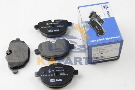 8DB355013921 HELLA Колодки гальмівні дискові комплект; задн. / BMW 5 F10 2009-2016, G30 2016>, X3 F25 2010-2017, G01 20