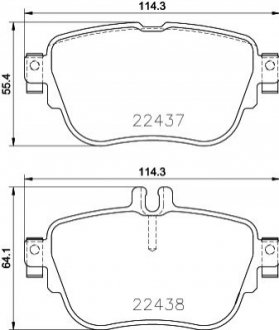 8DB355025781 HELLA Колодки гальмівні дискові комплект; задн. / MB E-class W213 2016>