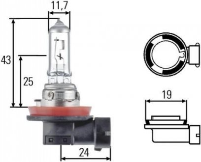 8GH008358241 HELLA Лампа розжарювання HEAVY DUTY H11 24V 70W PGJ19-2