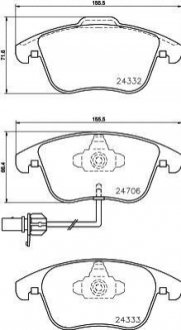 8DB355013861 HELLA Колодки гальмівні дискові комплект; передн.