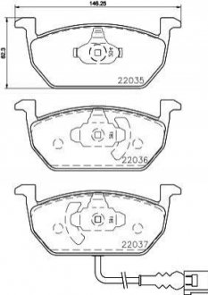 8DB355021951 HELLA Колодки гальмівні дискові комплект; передн.