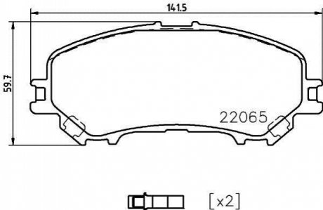 8DB355021861 HELLA Колодки гальмівні дискові комплект; передн.