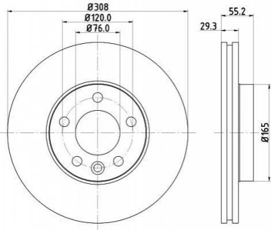 8DD355109661 HELLA Диск гальмівний з покриттям PRO; передн.