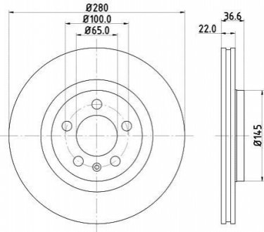 8DD355105381 HELLA Диск гальмівний з покриттям PRO; передн.