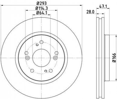 8DD355115941 HELLA Диск гальмівний з покриттям PRO; передн.