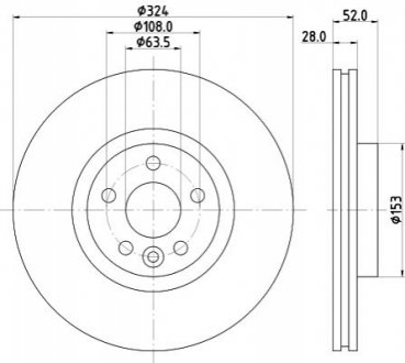 8DD355126661 HELLA Диск гальмівний PRO High Carbon; передн.