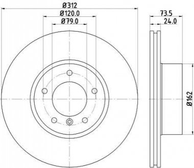 8DD355128921 HELLA Диск гальмівний PRO High Carbon; передн.