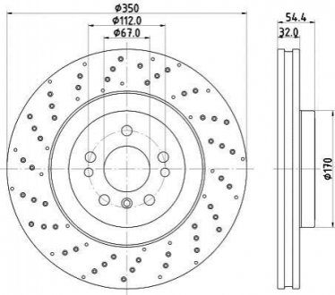 8DD355122541 HELLA Диск гальмівний PRO High Carbon; передн.