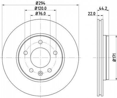 8DD355109701 HELLA Диск гальмівний з покриттям PRO; задн.