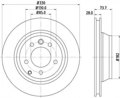 8DD355129761 HELLA Диск гальмівний PRO High Carbon; задн.