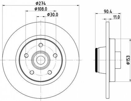 8DD355123421 HELLA Диск гальмівний з покриттям PRO; задн.