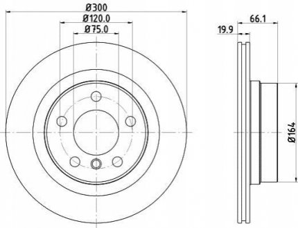 8DD355120971 HELLA Диск гальмівний з покриттям PRO; задн.