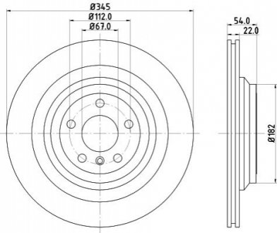 8DD355126311 HELLA Диск гальмівний