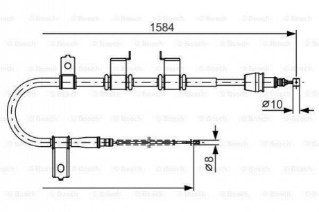 1987482223 BOSCH Трос зупиночних гальм