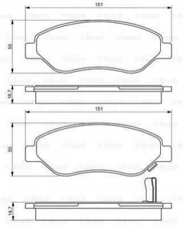 0986494345 BOSCH Гальмівні колодки дискові