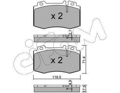 8225635 CIFAM Колодки дискового тормоза