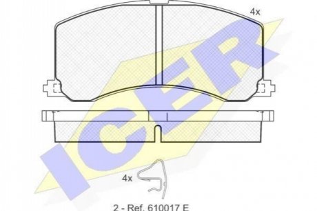 181116 ICER Комплект гальмівних колодок (дискових)