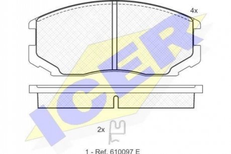 181129 ICER Комплект гальмівних колодок (дискових)