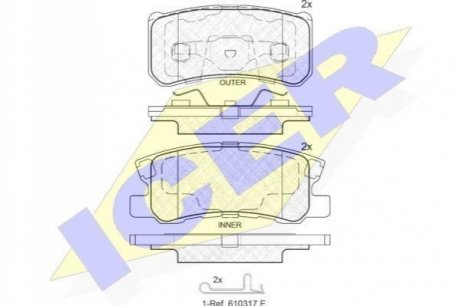181375-202 ICER Комплект гальмівних колодок (дискових)