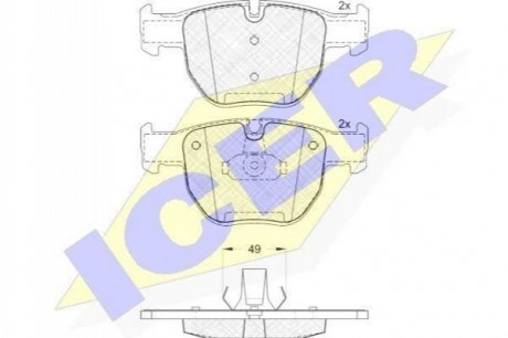 181574 ICER Комплект гальмівних колодок (дискових)