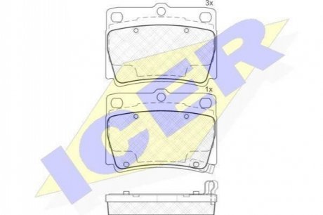 181719 ICER Комплект гальмівних колодок (дискових)