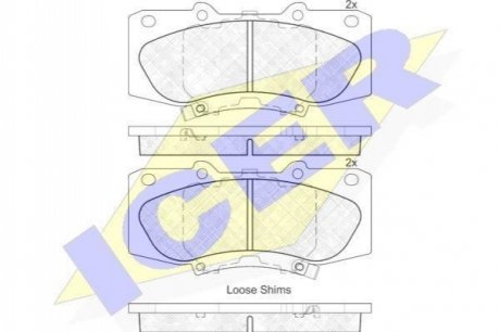 182006 ICER Комплект гальмівних колодок (дискових)