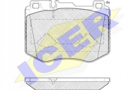 182195 ICER Комплект гальмівних колодок (дискових)