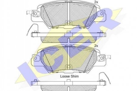 182258 ICER Комплект гальмівних колодок (дискових)